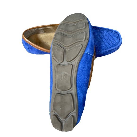 G.H. Bass Becca Loafer Leather Shoes Suede Slip-on Basket Weave Blue Size 8 - Picture 7 of 7